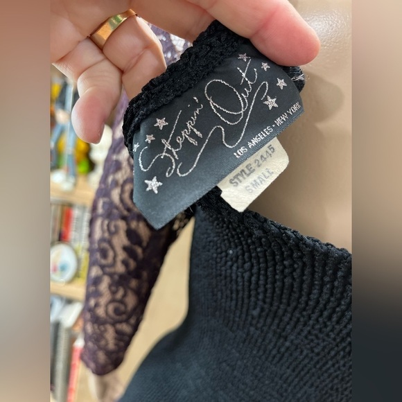 True vintage 80’e STEPPIN' OUT bodycon black spandex waffle stretch Party Dress - Picture 7 of 11